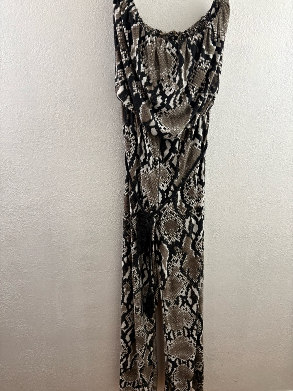 Sandiva strapless snakeskin-print jumpsuit size L